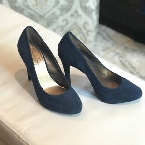NWOT Jessica Simpson Blue Suede Pumps.